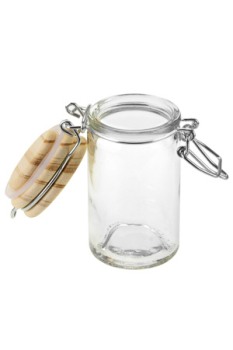 Bügelglas mit Holzdeckel